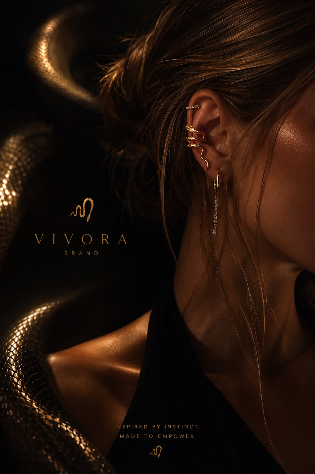 VÍVORA campaña de joyería serpiente en oro